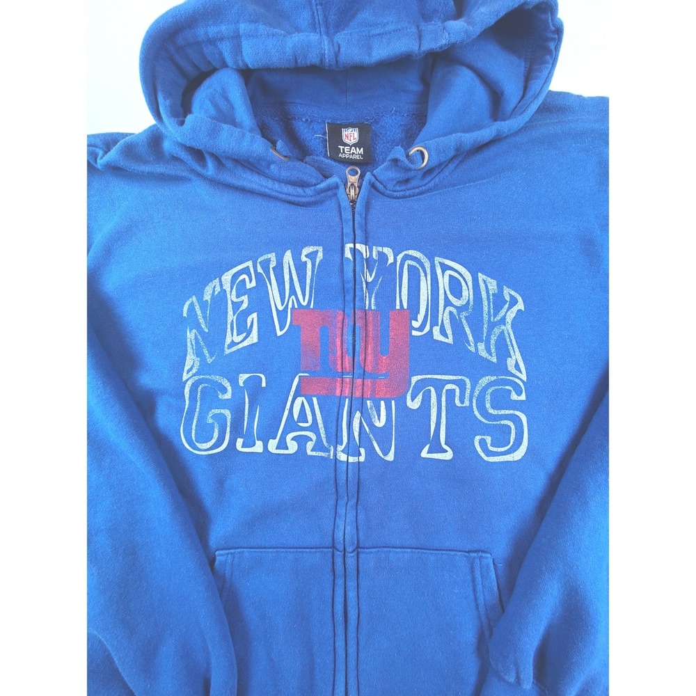 NFL Team Apparel New York Giants Hoodie Blue Mens XL Royal Blue Graphic Full Zip